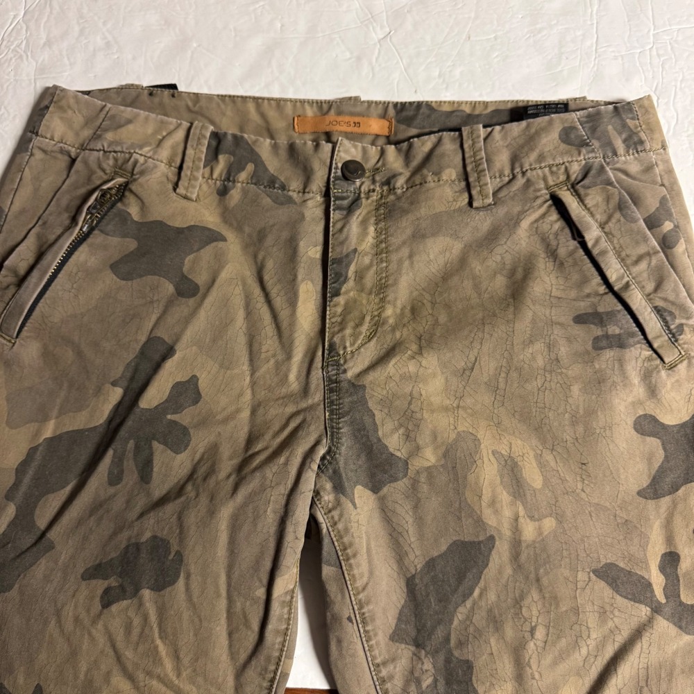 Joe's Jeans Camo Print Straight Leg Pants Green Camouflage Size 28